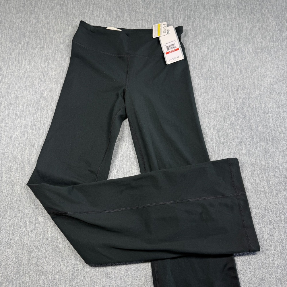 Under Armour Pants Womens XS Black UA Studio AllseasonGear Fitted Yoga Flare Leg
